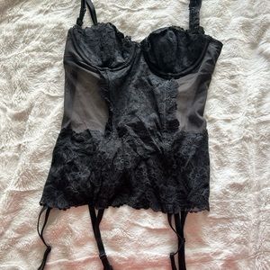 Vintage Victoria Secret Black Lace Corset